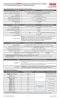 Thumbnail of document Data Sheet - MCDW Low Pressure Drop Bidirectional Mass Flow Controller